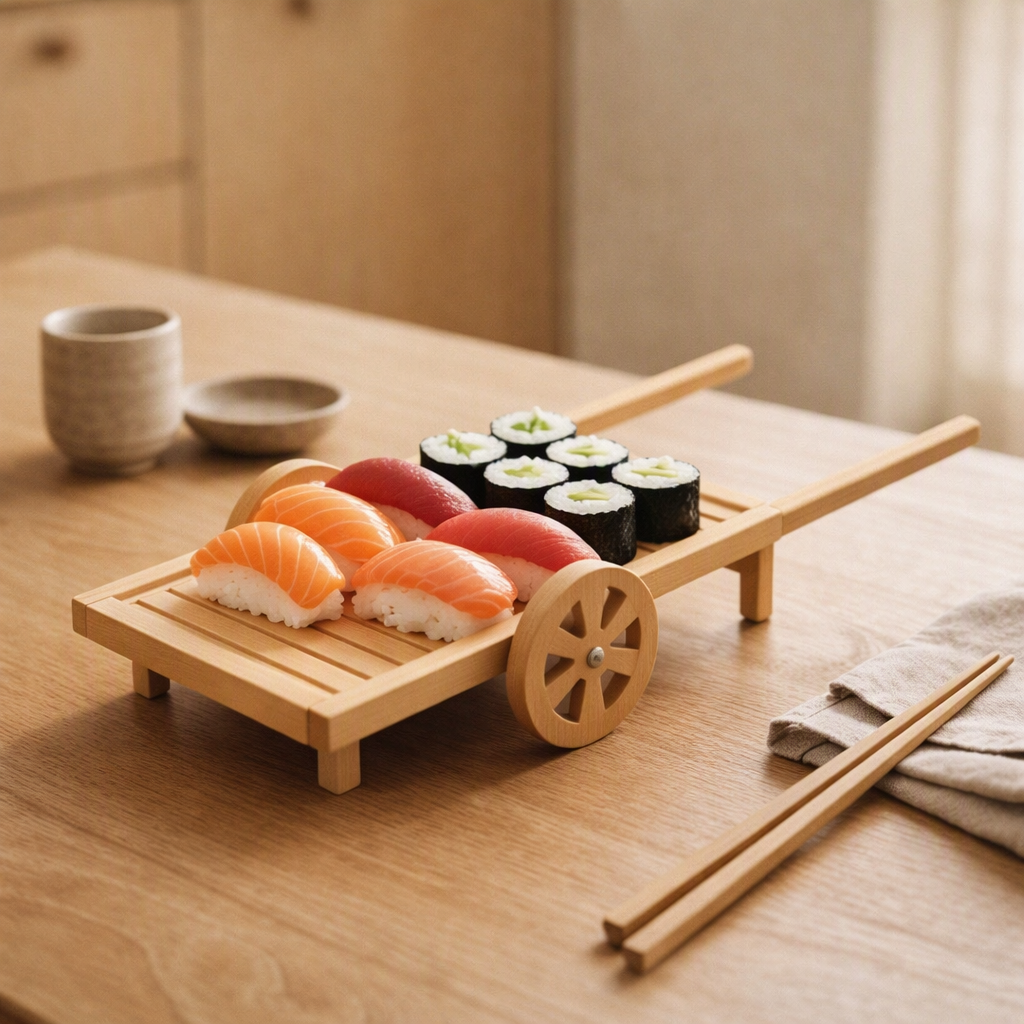 Japansk-inspireret Sushi Vogn i Træ 🍣🌿